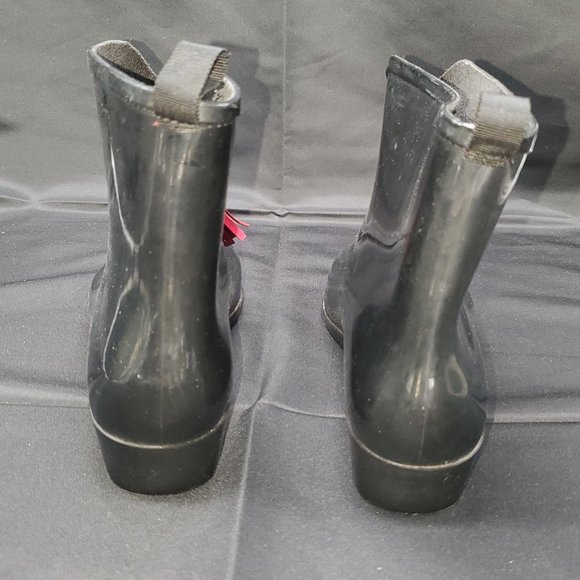 Capelli New York Black Flat Rain Boots Women's Pull On - Picture 2 of 5